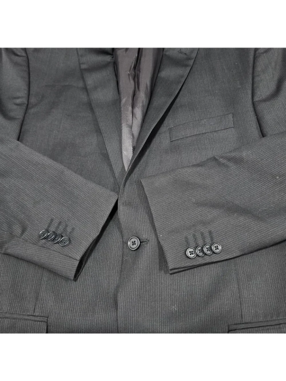 Alfani Black 100% Wool Slim Fit 2 Button Vented Notch Blazer Sport Coat 42L